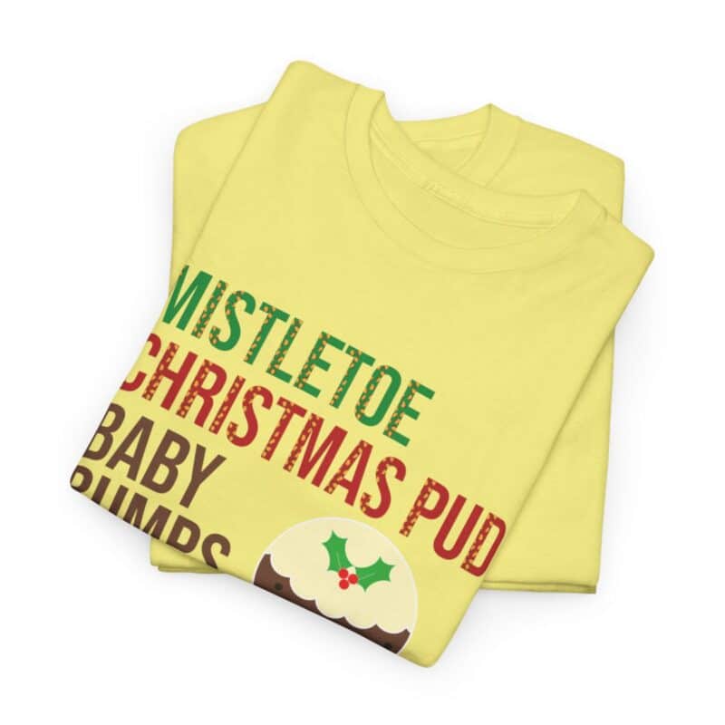 Mistletoe, Christmas Pud and Baby Bumps Pregnancy Announcement T-Shirt