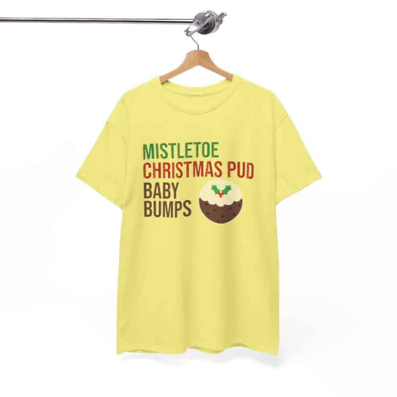 Mistletoe, Christmas Pud and Baby Bumps Pregnancy Announcement T-Shirt