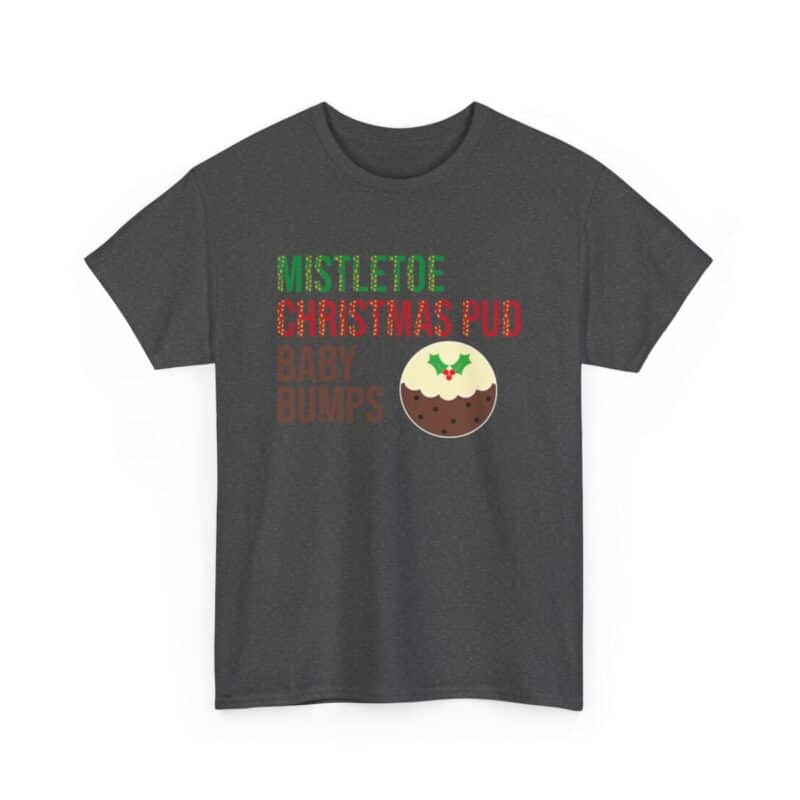 Mistletoe, Christmas Pud and Baby Bumps Pregnancy Announcement T-Shirt