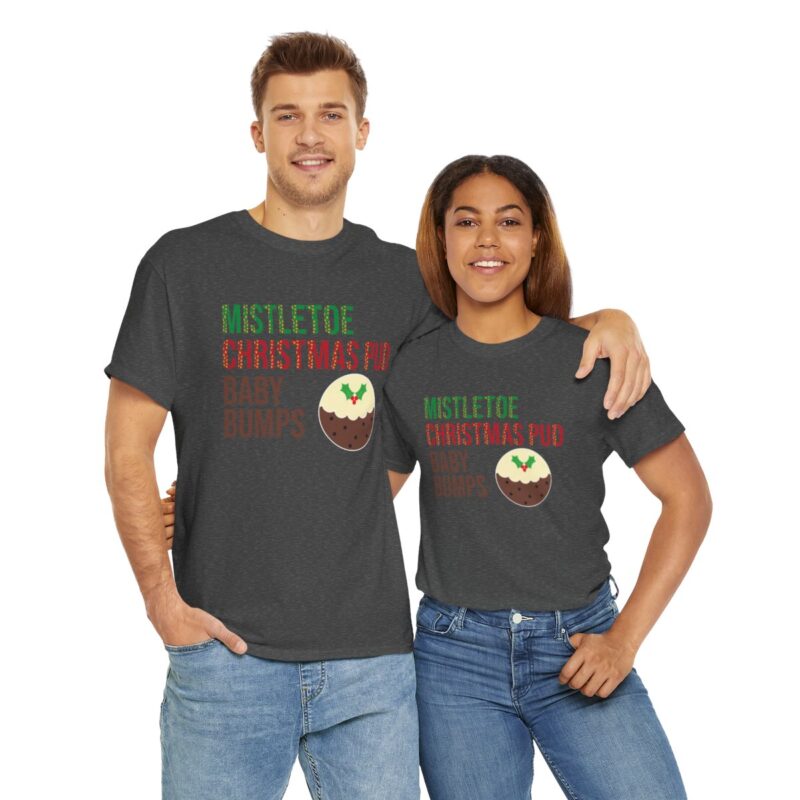 Mistletoe, Christmas Pud and Baby Bumps Pregnancy Announcement T-Shirt