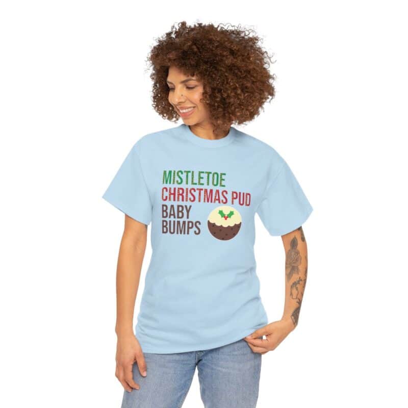 Mistletoe, Christmas Pud and Baby Bumps Pregnancy Announcement T-Shirt