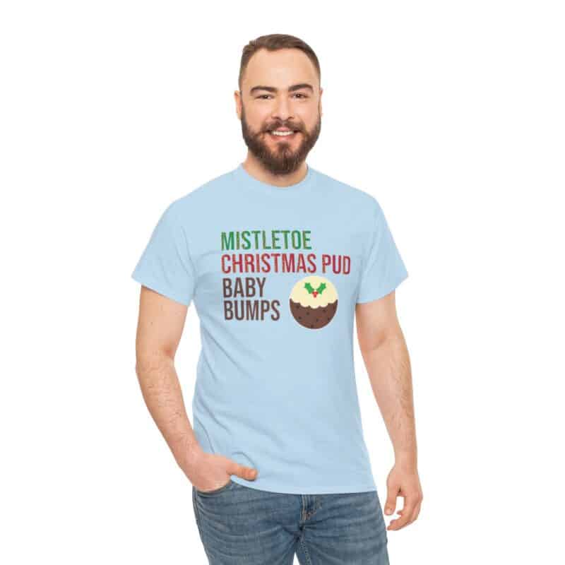 Mistletoe, Christmas Pud and Baby Bumps Pregnancy Announcement T-Shirt