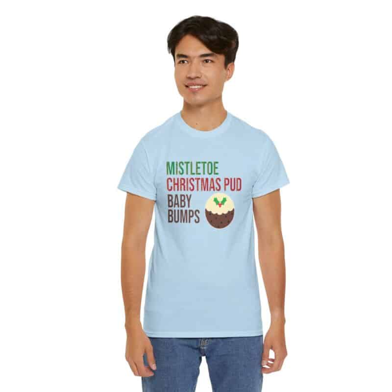 Mistletoe, Christmas Pud and Baby Bumps Pregnancy Announcement T-Shirt