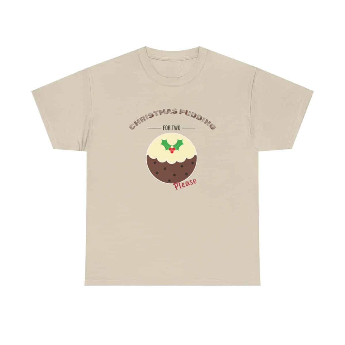 Christmas Pudding for Two Please Pregnancy Announcement T-Shirt