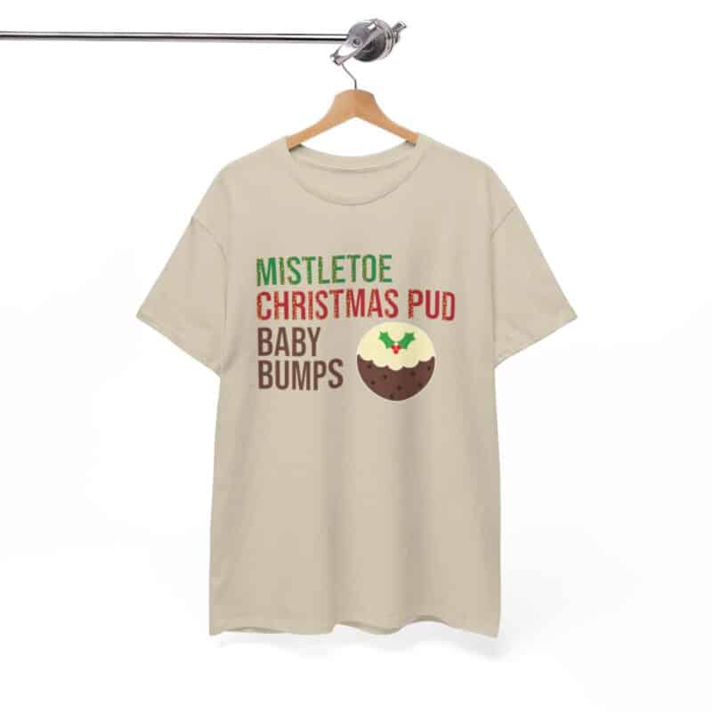 Mistletoe, Christmas Pud and Baby Bumps Pregnancy Announcement T-Shirt