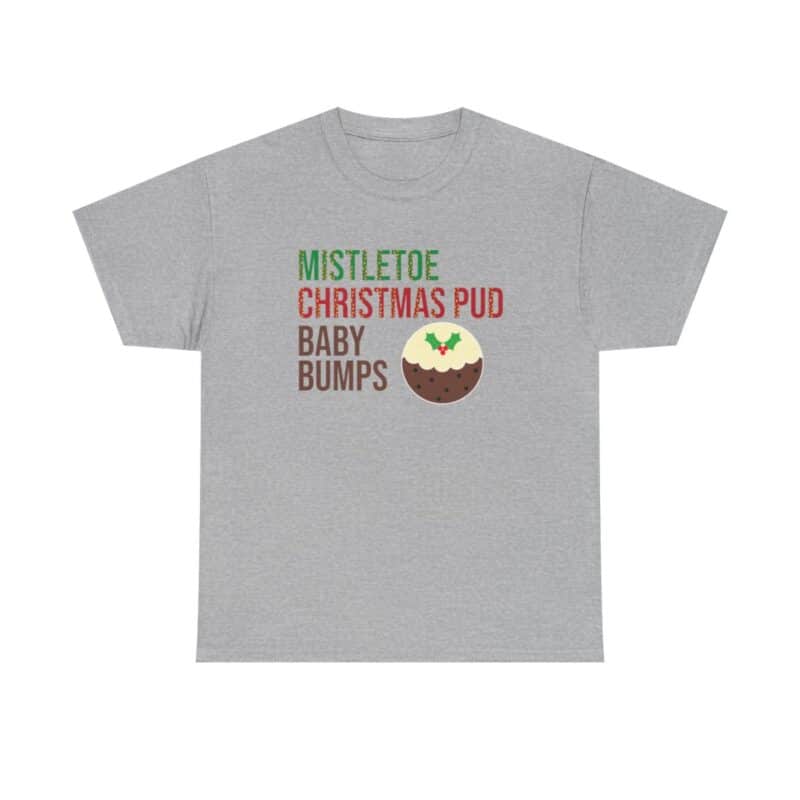 Mistletoe, Christmas Pud and Baby Bumps Pregnancy Announcement T-Shirt