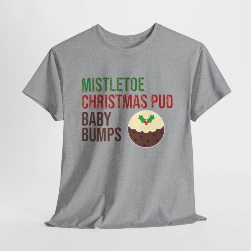 Mistletoe, Christmas Pud and Baby Bumps Pregnancy Announcement T-Shirt