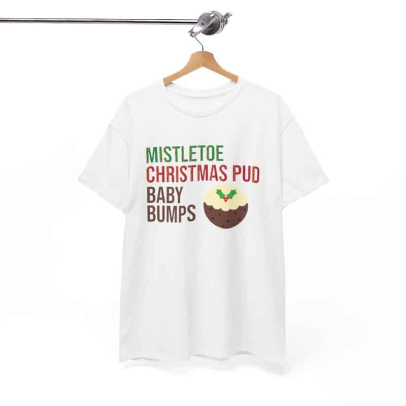 Mistletoe, Christmas Pud and Baby Bumps Pregnancy Announcement T-Shirt