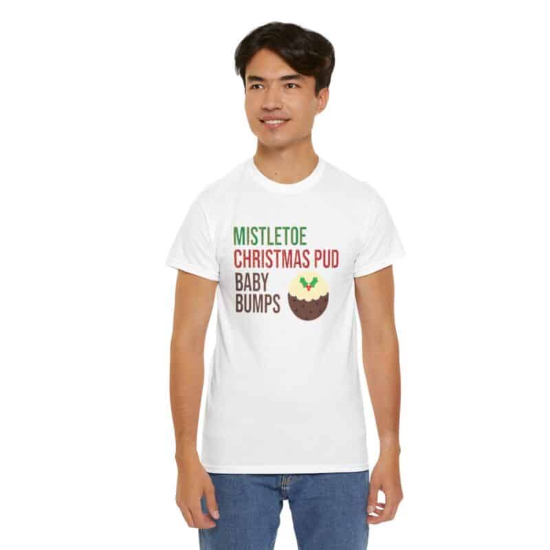 Mistletoe, Christmas Pud and Baby Bumps Pregnancy Announcement T-Shirt