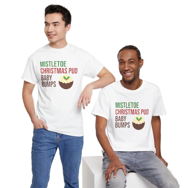 Mistletoe, Christmas Pud and Baby Bumps Pregnancy Announcement T-Shirt