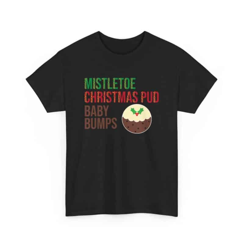 Mistletoe, Christmas Pud and Baby Bumps Pregnancy Announcement T-Shirt