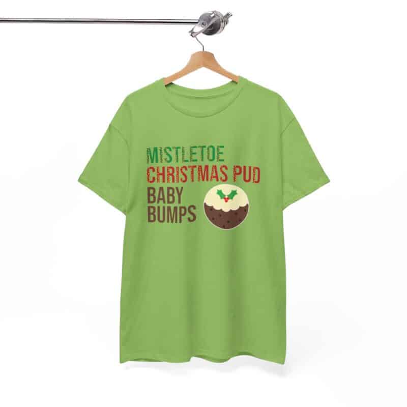 Mistletoe, Christmas Pud and Baby Bumps Pregnancy Announcement T-Shirt