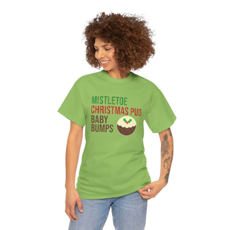 Mistletoe, Christmas Pud and Baby Bumps Pregnancy Announcement T-Shirt