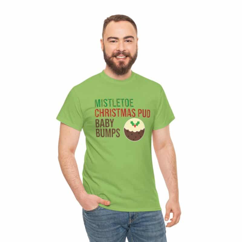 Mistletoe, Christmas Pud and Baby Bumps Pregnancy Announcement T-Shirt