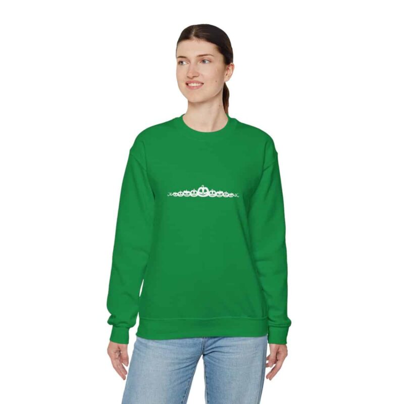 White Pumpkin Border Unisex Heavy Blend Crewneck Sweatshirt