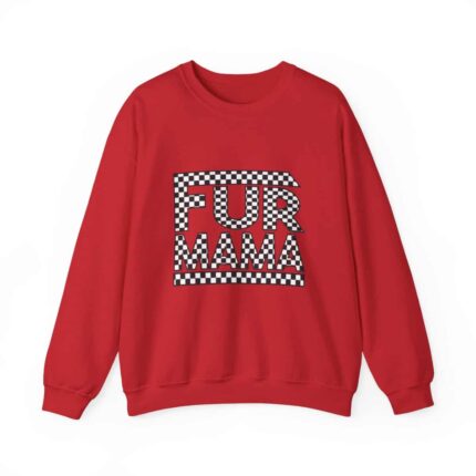 Fur Mama Checkerboard Racing Print Unisex Heavy Blend Sweatshirt