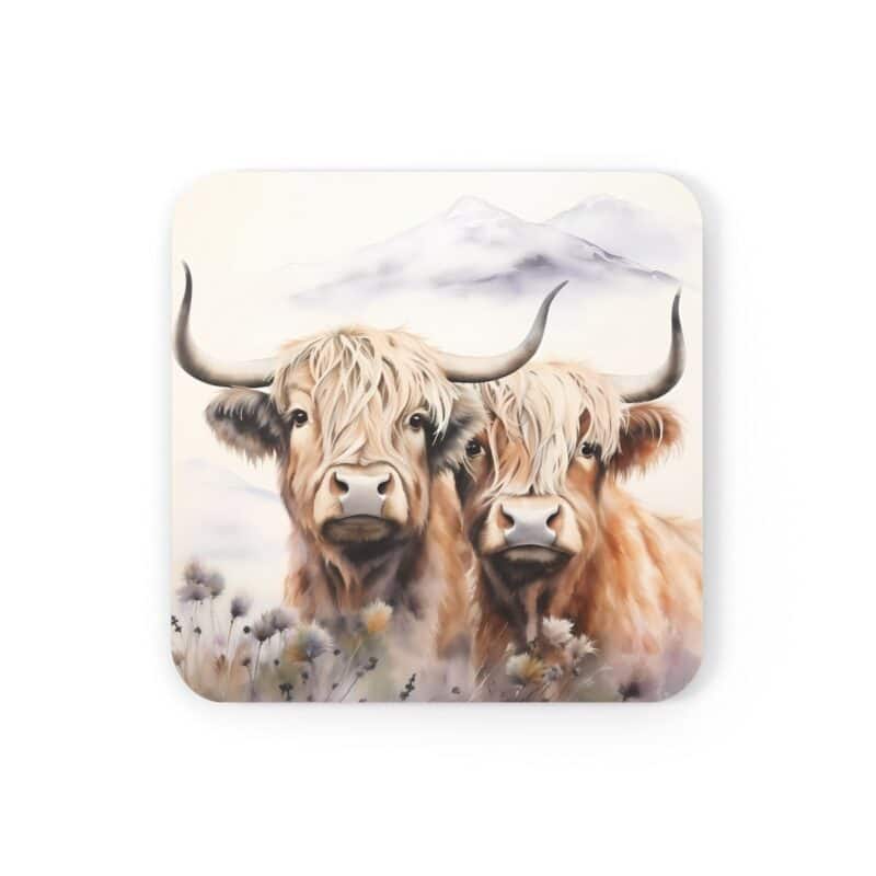 Highland Cows Coaster Set