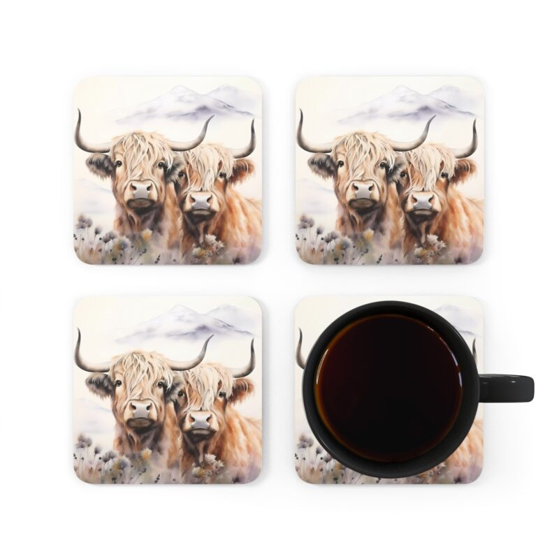 Highland Cows Coaster Set