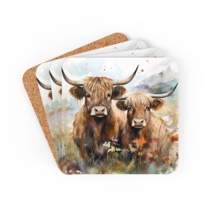 Highland Cows Coaster Set