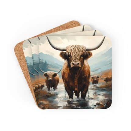 Highland Cows Coaster Set