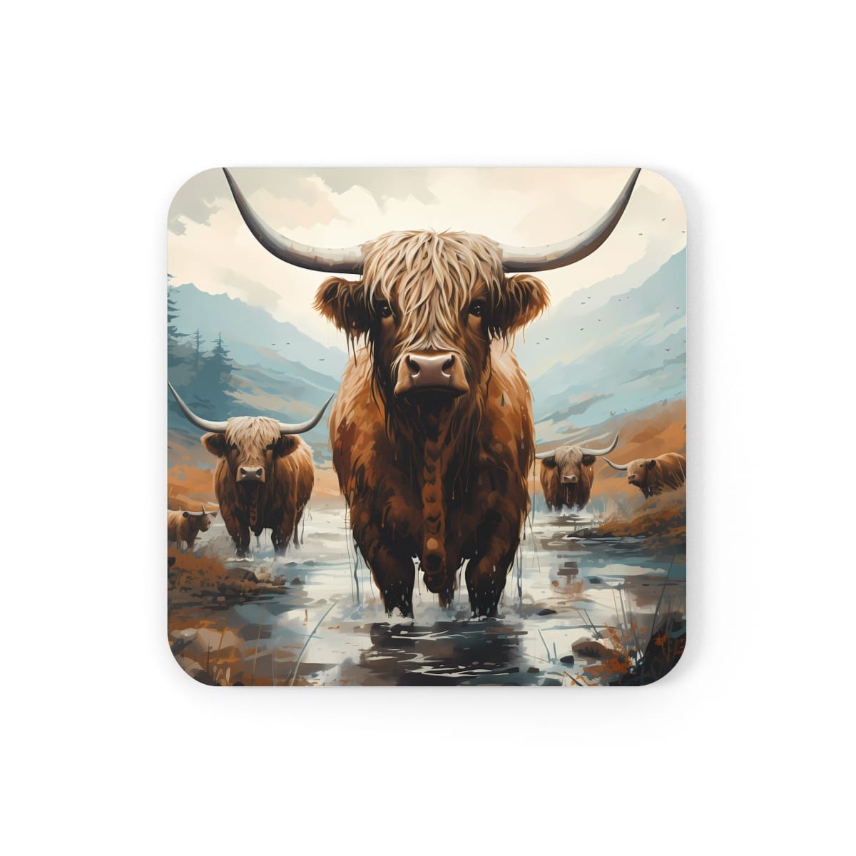 Highland Cows Coaster Set