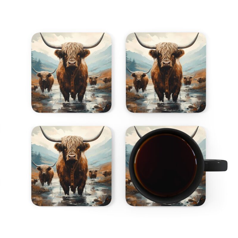 Highland Cows Coaster Set