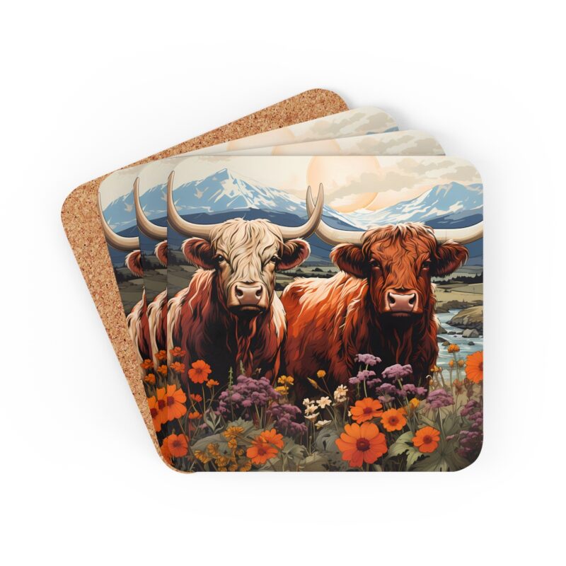 Highland Cows Coaster Set