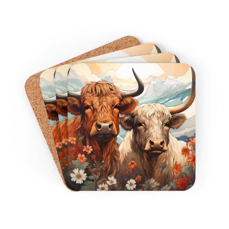 Highland Cows Coaster Set