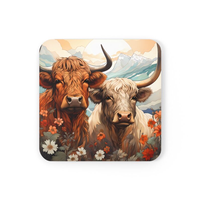 Highland Cows Coaster Set