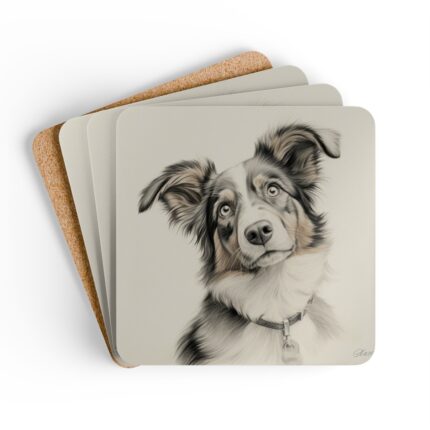 Australian Shepherd Dog Coaster Set