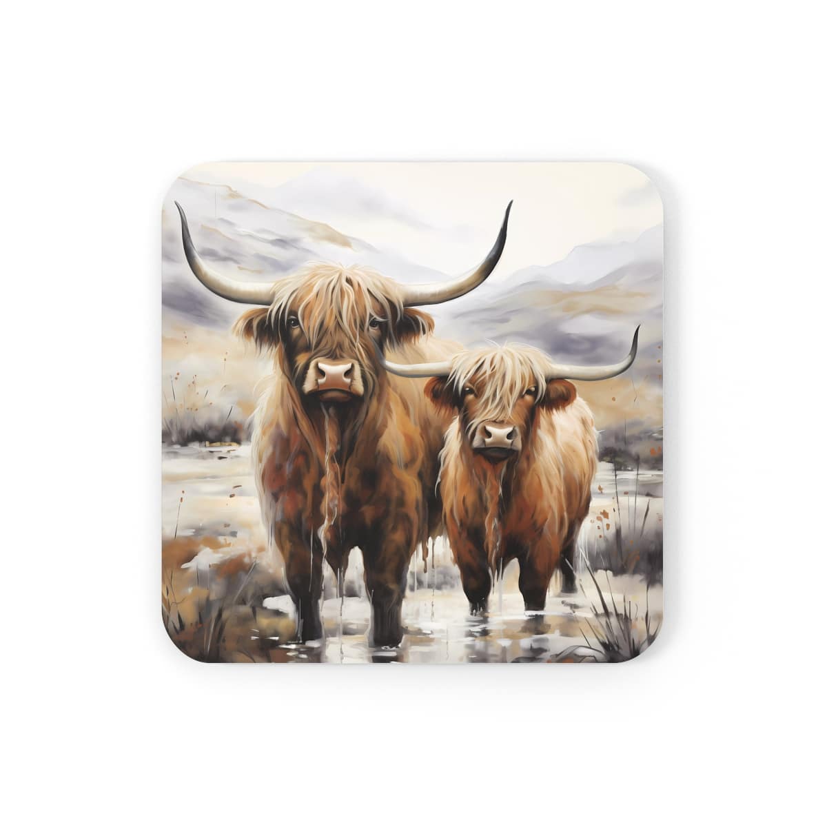 Highland Cows Coaster Set