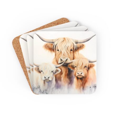 Highland Cows Coaster Set