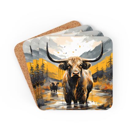 Highland Cows Coaster Set