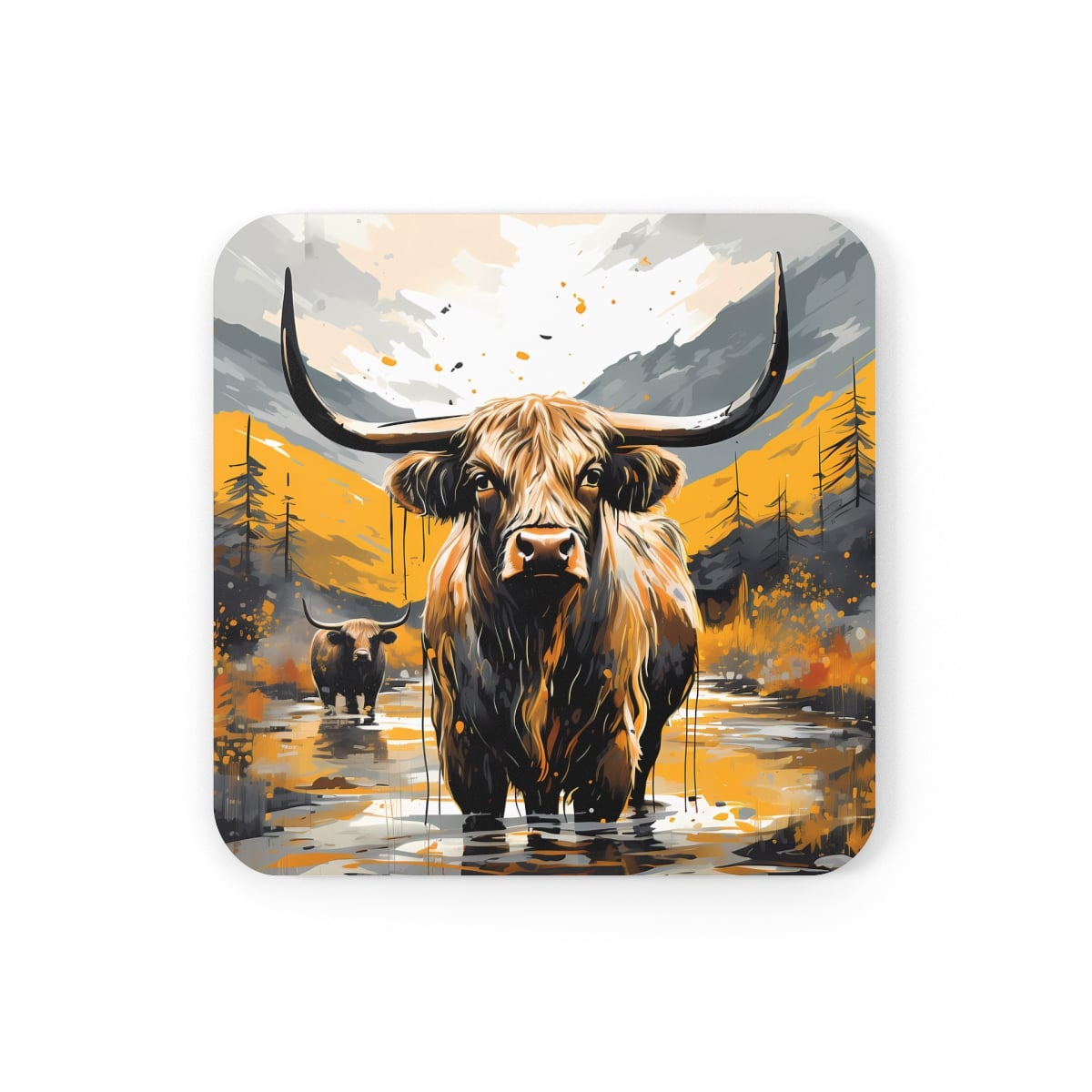 Highland Cows Coaster Set