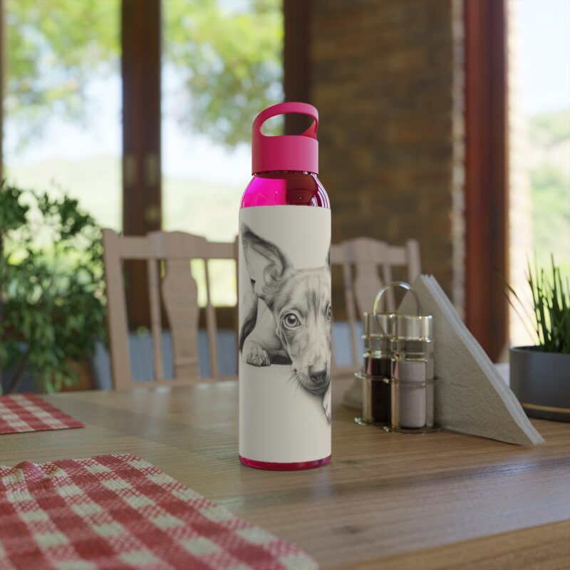 American Hairless Terrier Sky Water Bottle