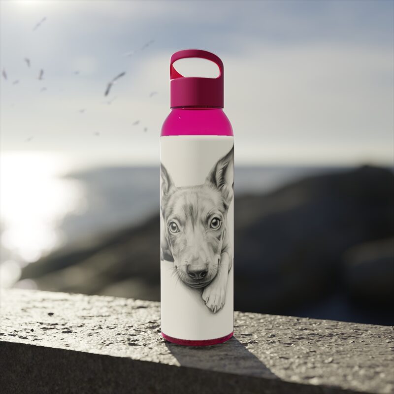 American Hairless Terrier Sky Water Bottle