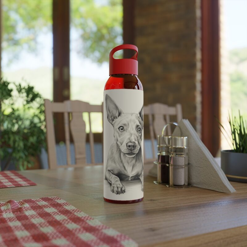 American Hairless Terrier Sky Water Bottle