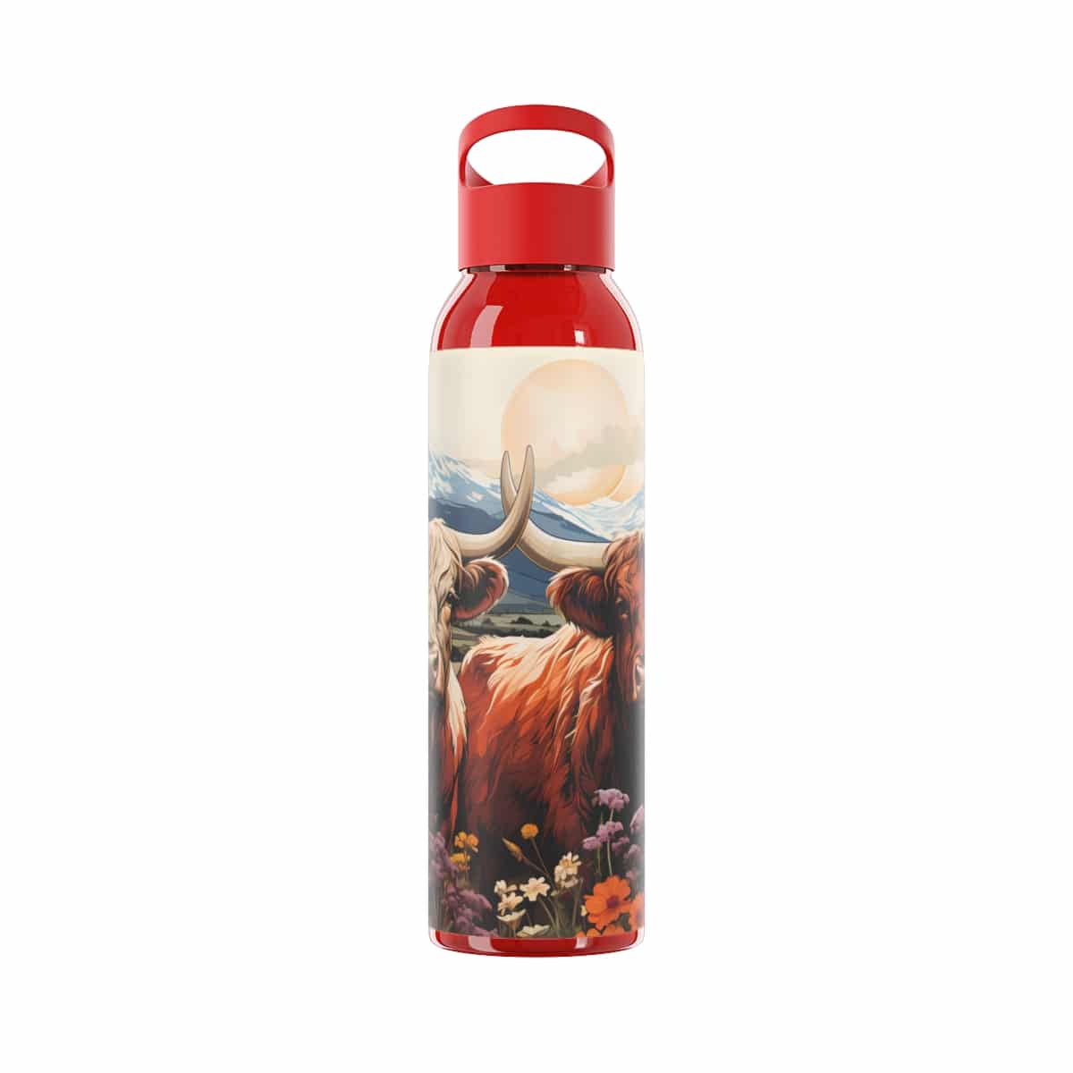 Highland Cows Sky Water Bottle