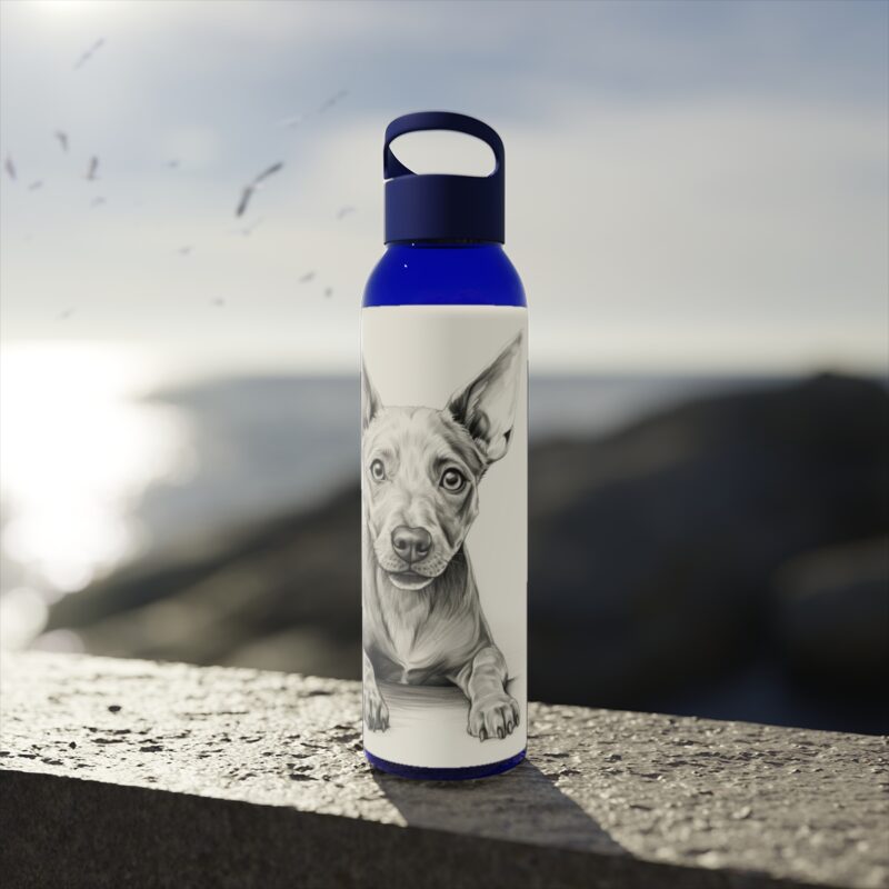 American Hairless Terrier Sky Water Bottle