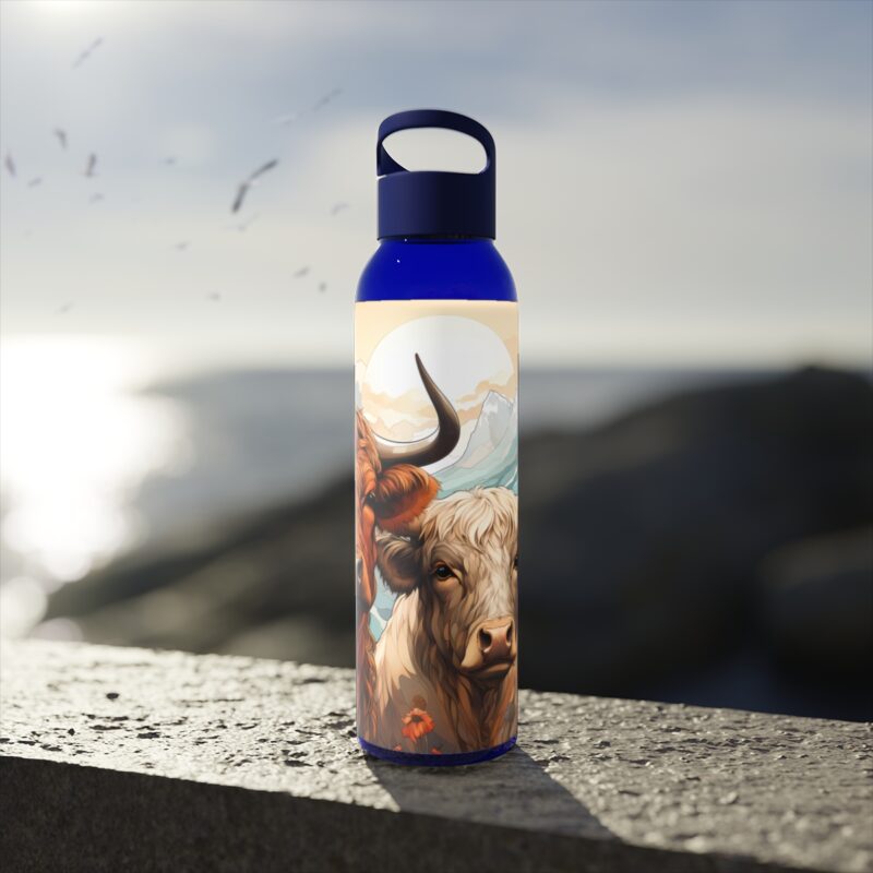 Highland Cows Sky Water Bottle