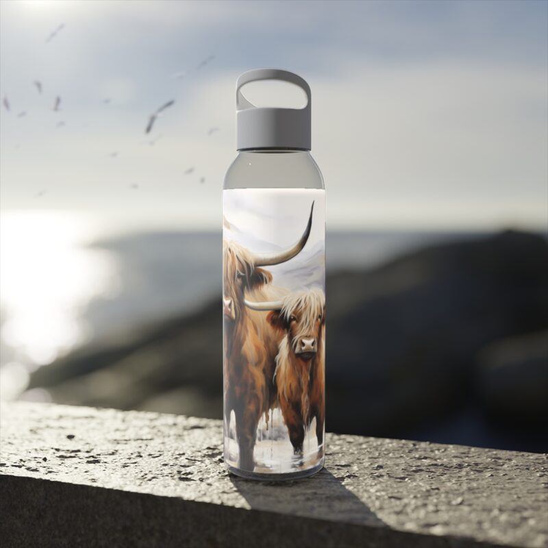 Highland Cows Sky Water Bottle