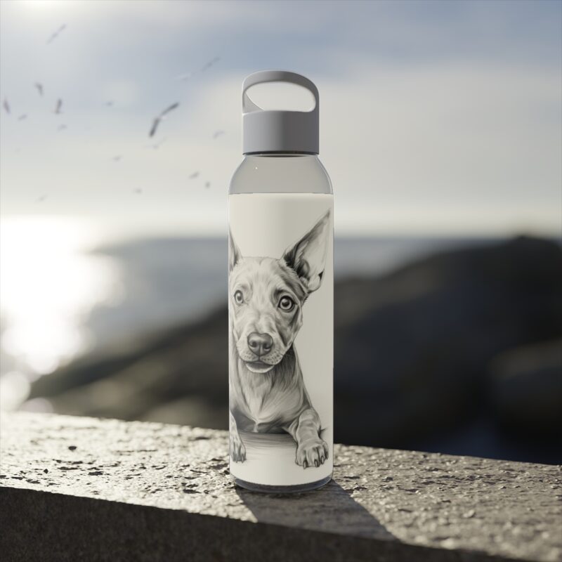 American Hairless Terrier Sky Water Bottle