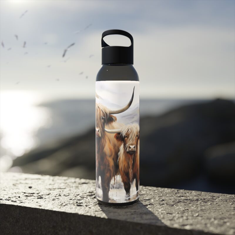 Highland Cows Sky Water Bottle