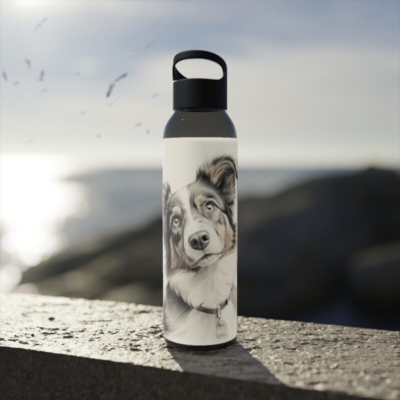 Australian Shepherd Dog Sky Water Bottle