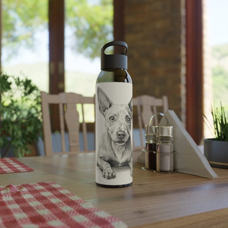 American Hairless Terrier Sky Water Bottle