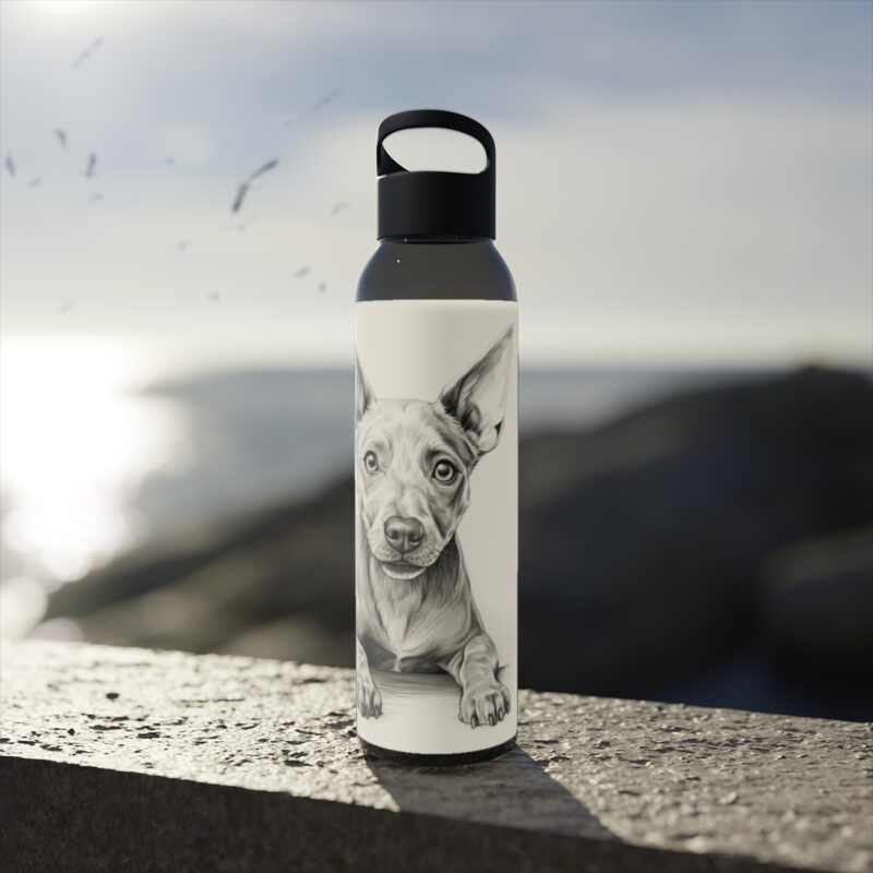 American Hairless Terrier Sky Water Bottle