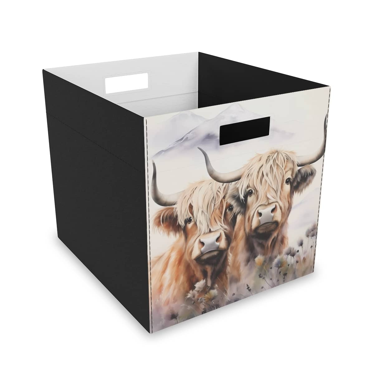 Highland Cows Collapsible Felt Storage Box