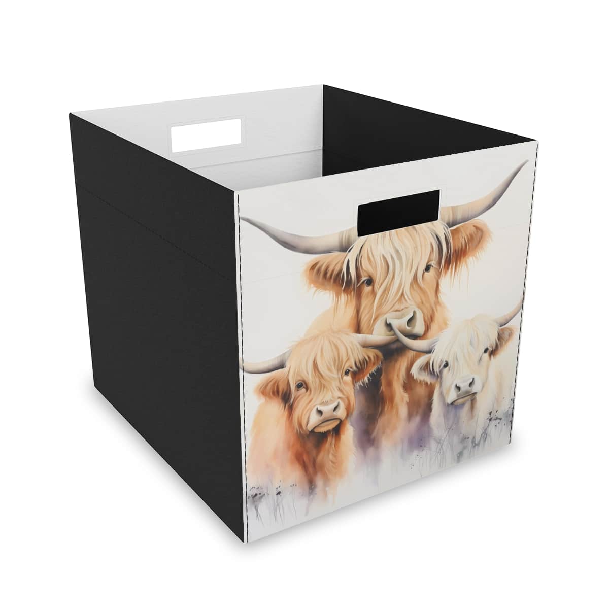 Highland Cows Collapsible Felt Storage Box