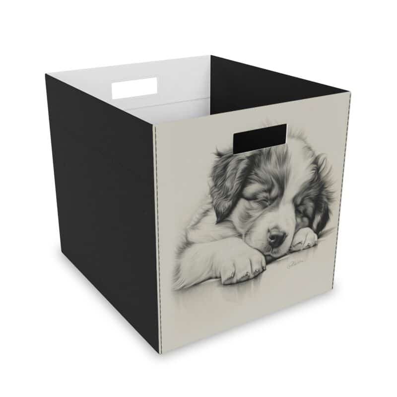 Australian Shepherd Dog Collapsible Felt Storage Box