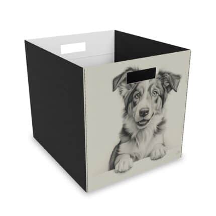 Australian Shepherd Dog Collapsible Felt Storage Box